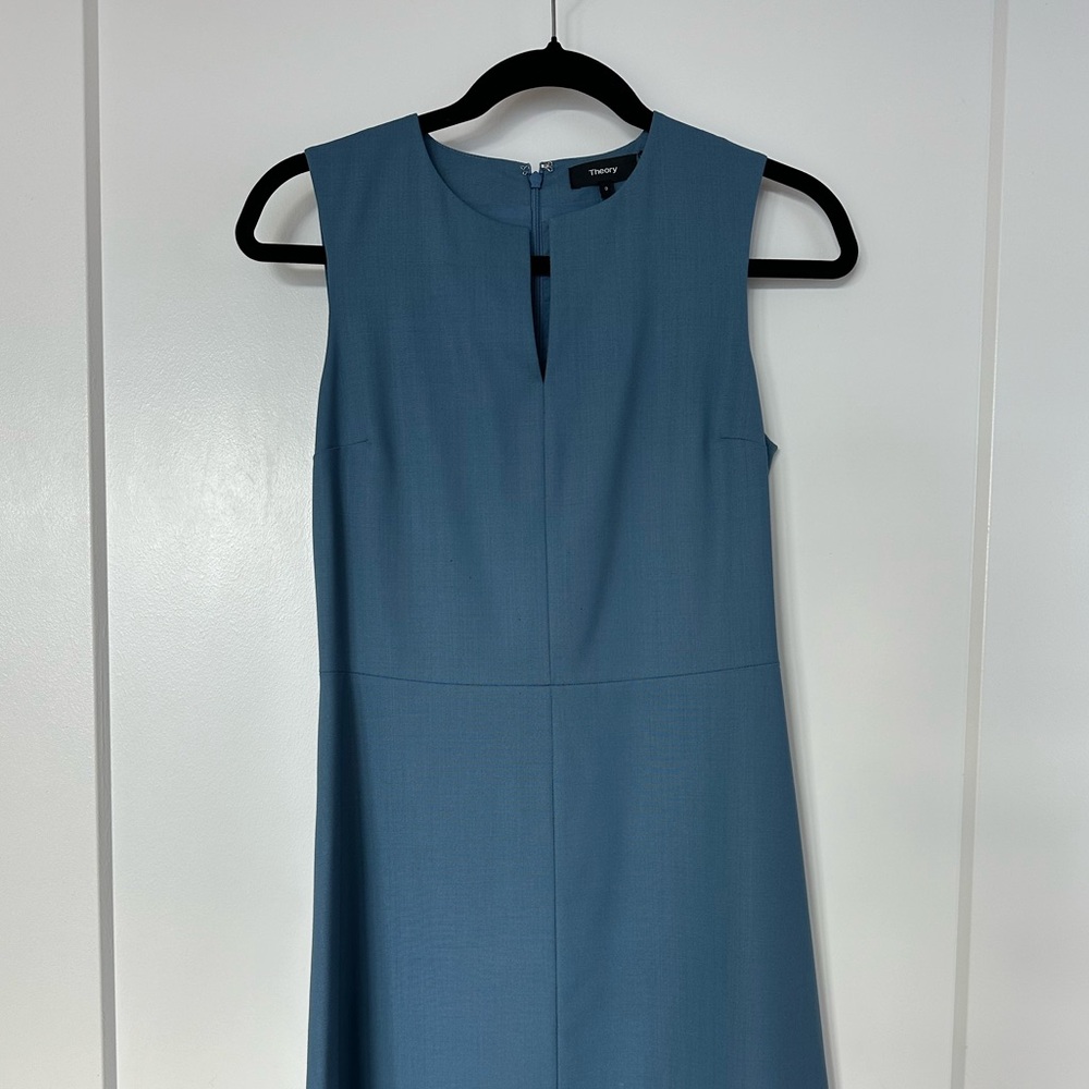 Theory Sleeveless Fitted Dress, Blue